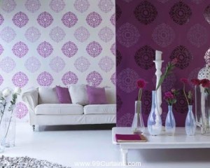 Patterned Wallpaper for Living Room